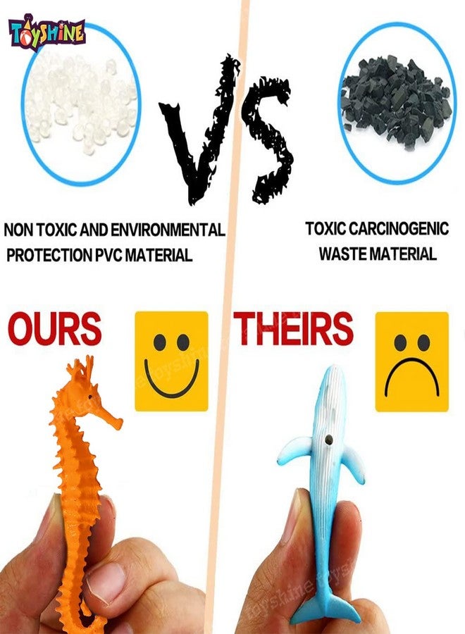 توي شاين مجموعة ألعاب توي شاين المكونة من 11 قطعة (6 حيوانات، 5 أشجار) من مجسمات حيوانات عالم البحار للأطفال - Image 2